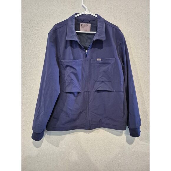 Figs Tops - Figs Women's Full Zip Scrub Utility Jacket Workwear Pockets Size XL Dark Blue